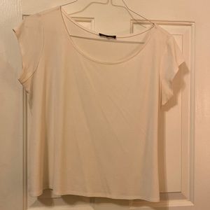 Cream Colored Lightweight Material Shortsleeved Shirt.